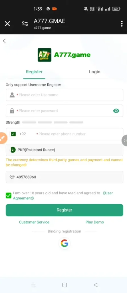 A777 Gaming App 2025: Registration