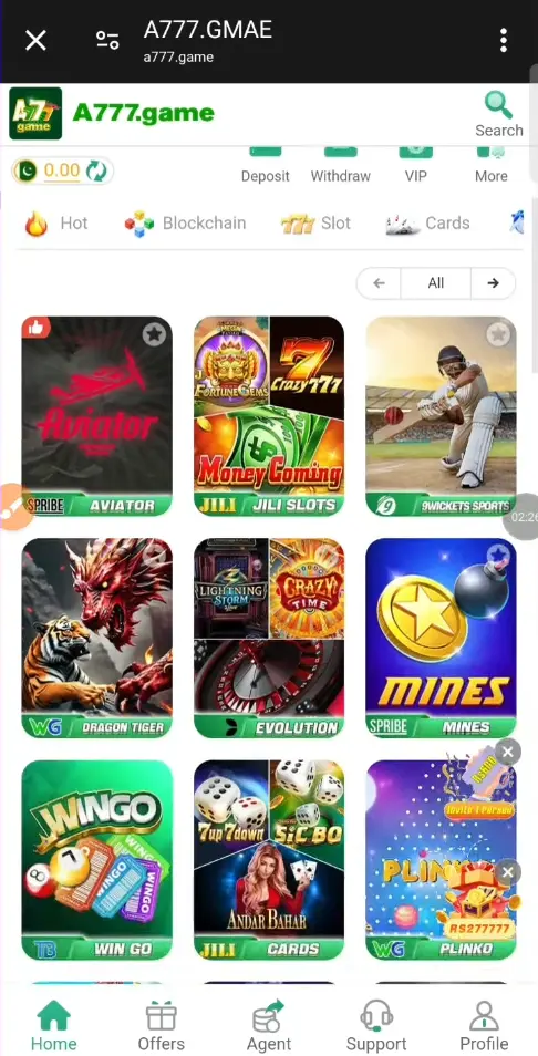 A777 GAME APK 2025: HOME PAGE