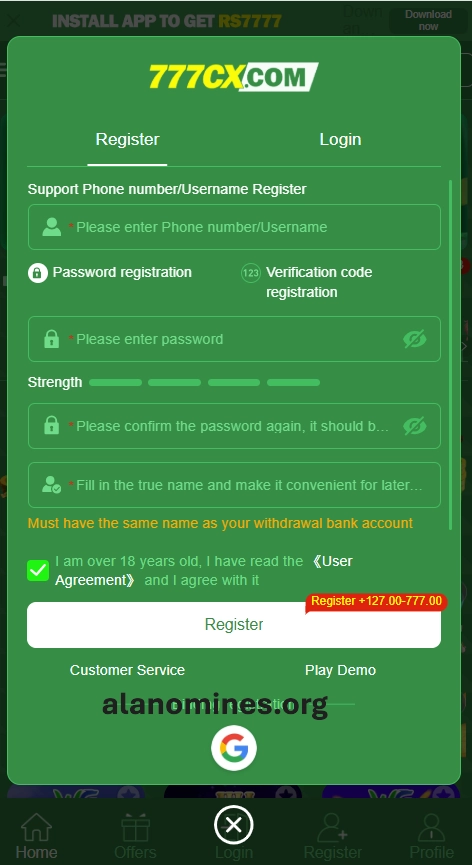 777CX.com registration in 2025
