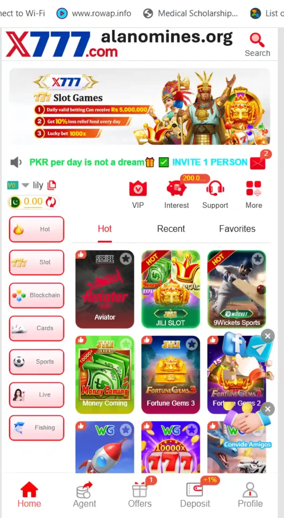 X777 Game APK 2025: Interface